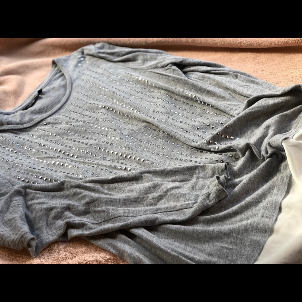Gray sequined shirt